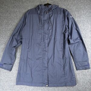 Columbia Jacket Women's Size M Blue Coat Zip/Snap Windbreaker Coat Softshell